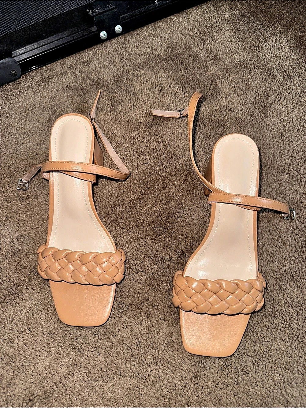 Braided Strap Heels in Orange Like New